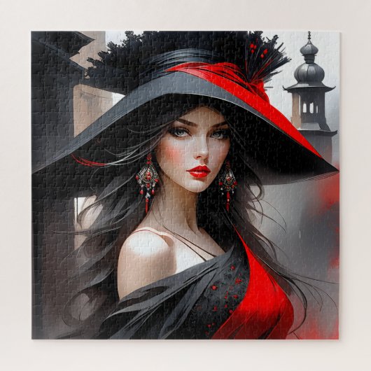 Diese Frau hat ein fantastisches Gesicht. Sie ist Puzzle (Vertikal)