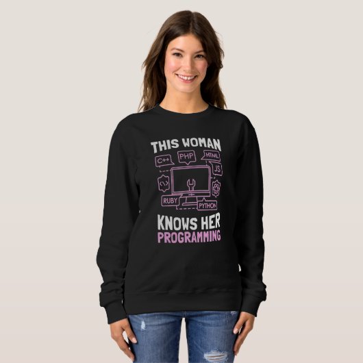 Diese Frau kennt ihr Programmier-Softwareprogramm Sweatshirt (Vorne ganz)