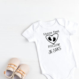 Diese Füße folgen Jesus Baby Strampler