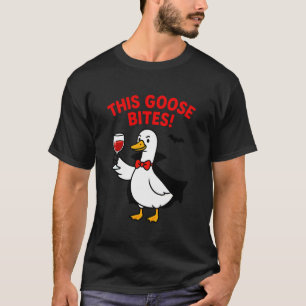 Diese Gans beißt lustige Vampir-Halloween-Gans-Des T-Shirt