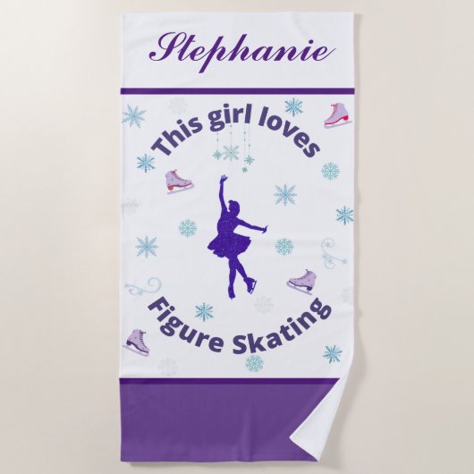 Diese Girl-Lieben Abbildung Skaten Strandtuch (Vorderseite)