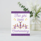 Diese Girl-Lieben Cheerleader Postkarte (Stehend Vorderseite)