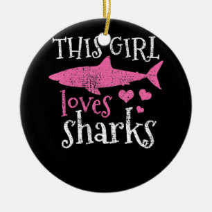 Diese Girl-Lieben Haie - Niedliche Haigeschenke Keramik Ornament