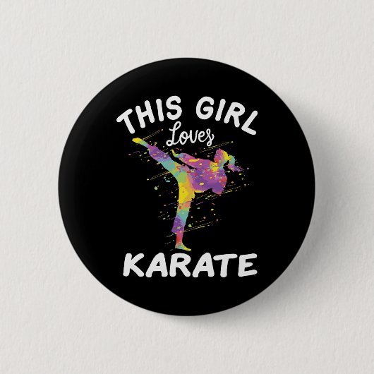 Diese Girl-Lieben Karate Button (Vorderseite)