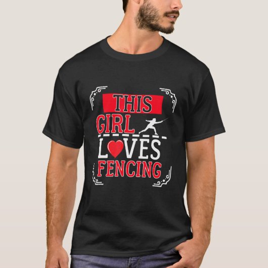 Diese Girl-Lieben sehen Fencer Fan T-Shirt (Vorderseite)