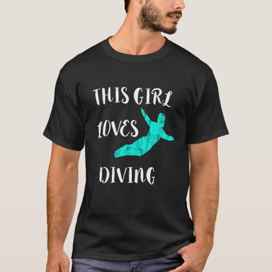 Diese Girl Lieben Tauchen Springboard Diving Board T-Shirt (Vorderseite)