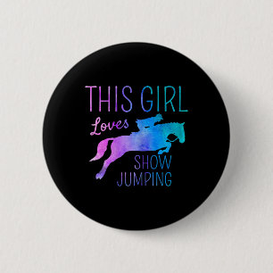Diese Girl-Lieben zeigen Jumping Horse Lover Horse Button
