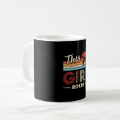 Diese Girl Rocks Drums Rock'n'Roll Drummer Kaffeetasse (Vorderseite Links)