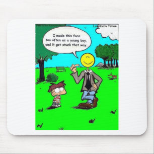 Diese glücklichen Gesichter schlagen Cartoon Gesch Mousepad