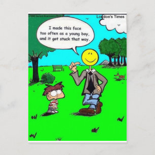 Diese glücklichen Gesichter schlagen Cartoon Gesch Postkarte