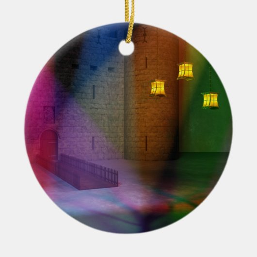 Diese große Bühne von Narren-Ornamenten Keramikornament (Vorne)