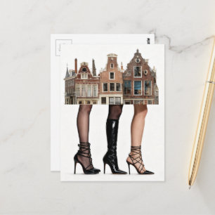 Diese Häuser haben Beine Collage Postkarte