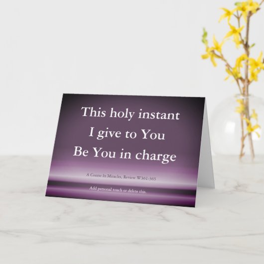 Diese heilige Instant eines Kurses in Wunder Card Karte (Gelbe Blume)