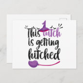 Diese Hexe bekommt hechend lustige Halloween-Idee Postkarte (Vorne/Hinten)