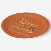 Diese Hexe bekommt heftige Papierplatte Pappteller (Schrägansicht)