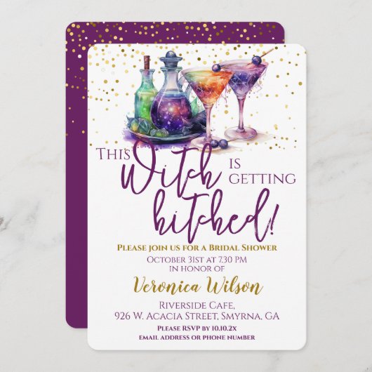 Diese Hexe bekommt heftiges Brautparty Einladung (Vorne/Hinten)