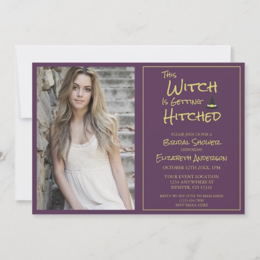 Diese Hexe bekommt heftiges Brautparty Einladung (Vorderseite)