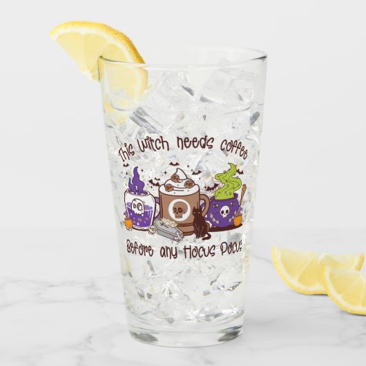 Diese Hexe braucht Kaffee Glas (Vorderseite Ice)