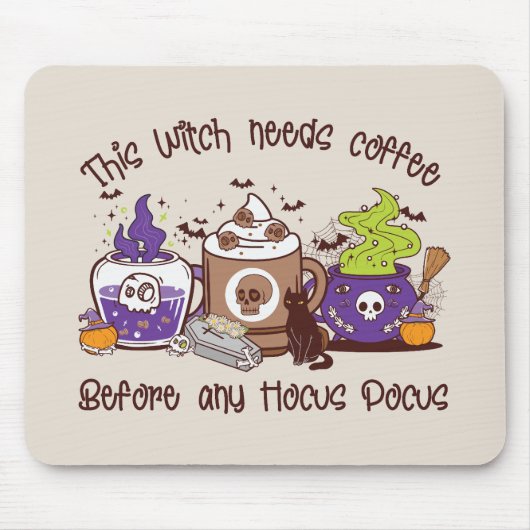 Diese Hexe braucht Kaffee Mousepad (Vorne)