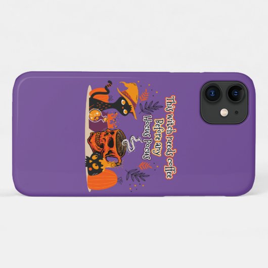 Diese Hexe braucht Kaffee vor einem Hokus Case-Mate iPhone Hülle (Rückseite (Horizontal))