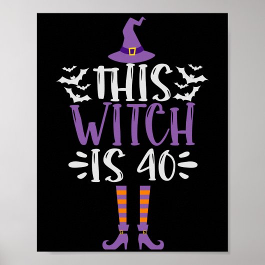 Diese Hexe ist das 40. lustige Spooky Halloween Ge Poster (Vorne)
