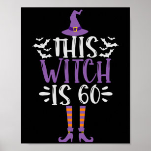Diese Hexe ist das sechzigste lustige Halloween Ge Poster
