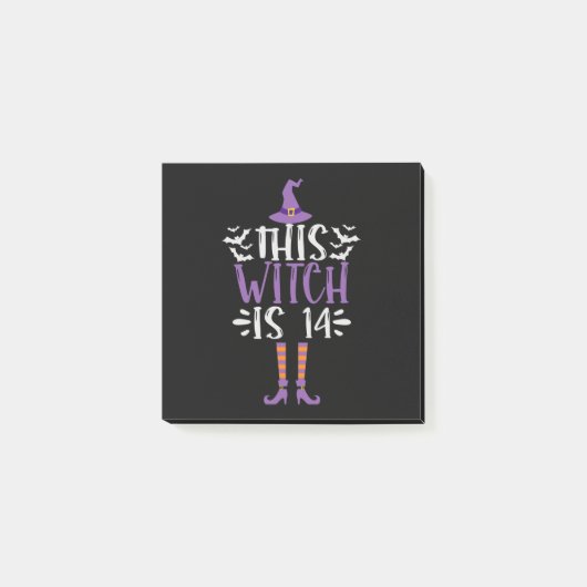 Diese Hexe ist das vierzehnte lustige Halloween Ge Post-it Klebezettel (Vorderseite)