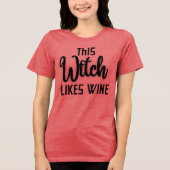 Diese Hexe mag Wein Tri-Blend Shirt (Vorderseite)