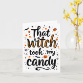 Diese Hexe nahm mir die Bonbontypografie Karte (Gelbe Blume)