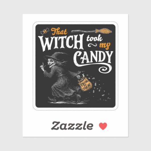 Diese Hexe nahm mir die Süßigkeiten dunkel Aufkleber (Blatt)