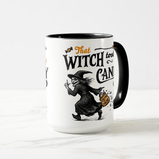 Diese Hexe nahm mir meine Süßigkeiten. Tasse (VorderseiteRechts)
