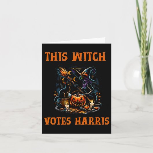 Diese Hexe wählt Kamala Harris Halloween Spooky Karte (Vorderseite)