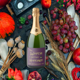 Diese Hexe wird angeheftet Schaumweinetikett