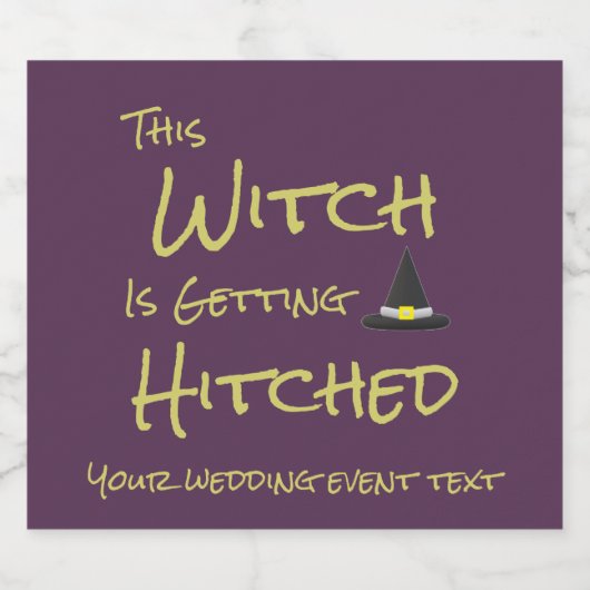 Diese Hexe wird angeheftet Schaumweinetikett (Einzelnes Label)