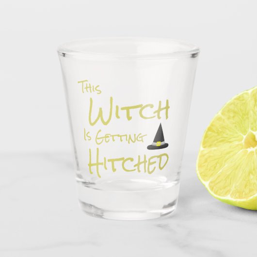 Diese Hexe wird angeheftet Schnapsglas (Vorderseite)