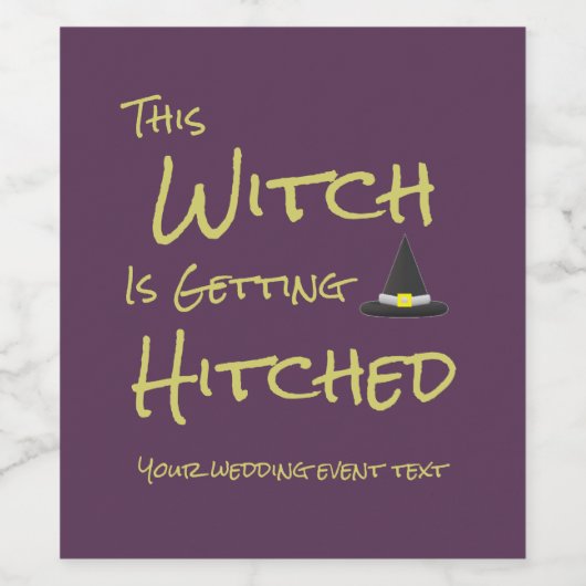 Diese Hexe wird angeheftet Weinetikett (Einzelnes Label)