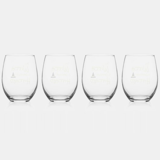 Diese Hexe wird angeheftet Weinglas Ohne Stiel (Hinten)