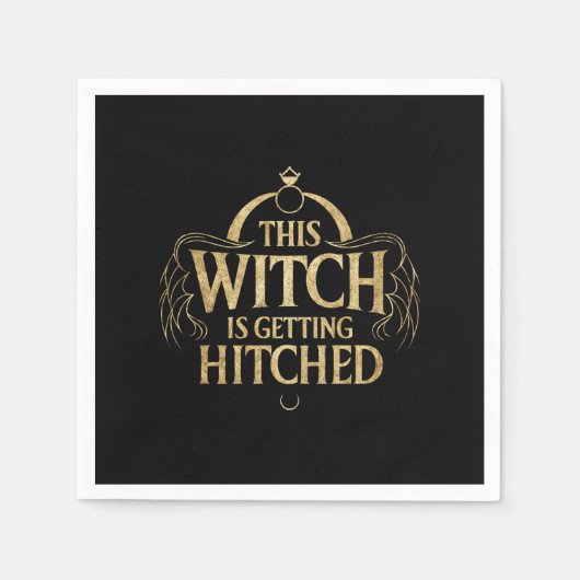 Diese Hexe wird Hallo Wedding Bride Hitched Serviette (Vorderseite)