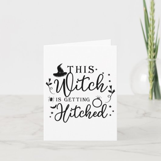 Diese Hexe wird Hitched Herbst Thanksgi Karte (Vorderseite)