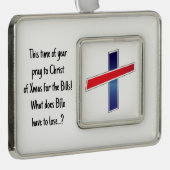 Diese Jahreszeit... Bete zu Weihnachten Rahmen-Ornament Silber (Rechts)