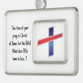 Diese Jahreszeit... Bete zu Weihnachten Rahmen-Ornament Silber (Links)