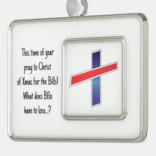 Diese Jahreszeit... Bete zu Weihnachten Rahmen-Ornament Silber (Links)