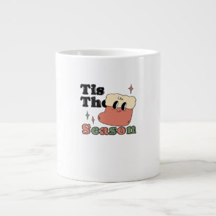 Diese Jahreszeit Groovy Retro Vintage Weihnachtsma Jumbo-Tasse