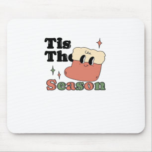 Diese Jahreszeit Groovy Retro Vintage Weihnachtsma Mousepad