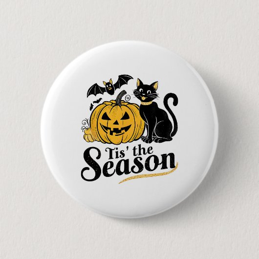 Diese Jahreszeit Halloween Bats Pumpkin Fall Funny Button (Vorderseite)
