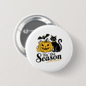 Diese Jahreszeit Halloween Bats Pumpkin Fall Funny Button (Vorne & Hinten)