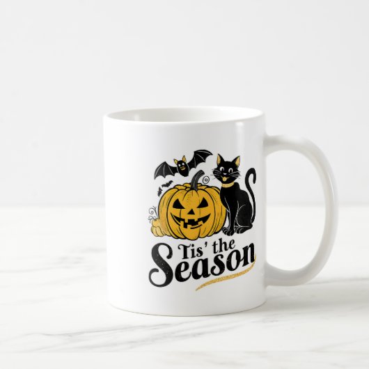 Diese Jahreszeit Halloween Bats Pumpkin Fall Funny Kaffeetasse (Rechts)
