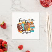 'Diese Jahreszeit - Herbst, Fußball und Kürbisgewü Serviette (Beispiel)