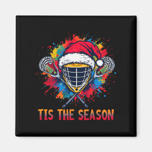 Diese Jahreszeit Lacrosse Maske Weihnachtsmannmütz Magnet