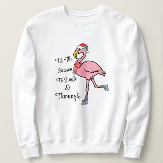 Diese Jahreszeit, Niedliche Skaten Flamingo mit Wr Sweatshirt (Design vorne)